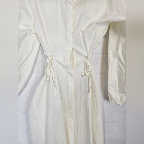 Topshop size 6 cutout back & sides white cottom shirt dress NWT Poplin midi - Picture 3 of 8